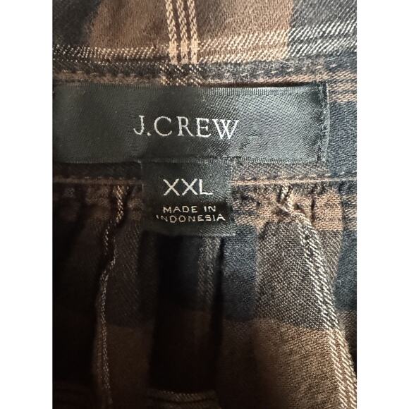 J.Crew XXL Brown Plaid Peasant Top Bishop Sleeve Soft Grunge Boho Prairie Chic - Picture 5 of 8